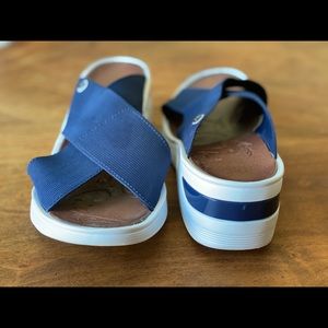 B Zees Blue “Desire” Wedge Sandal